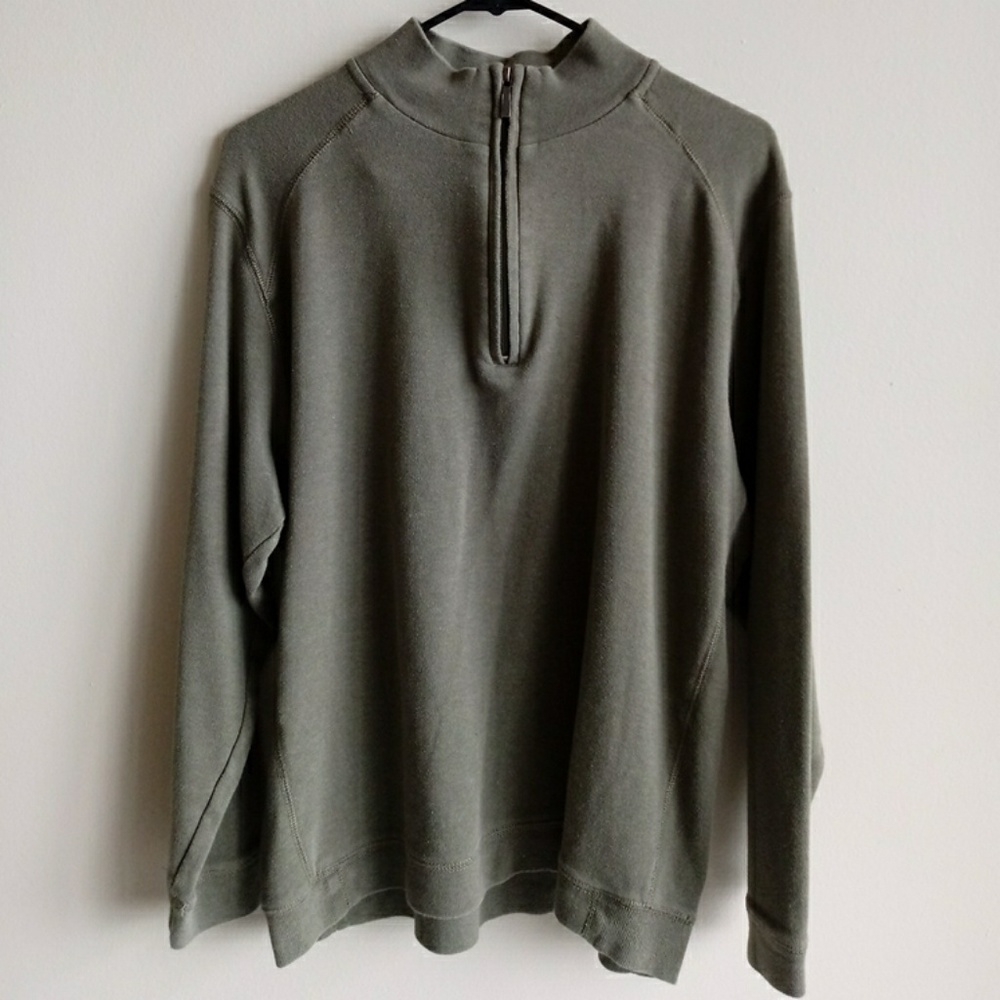 Green Long Sleeve  Zip Up Sweater